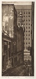 Artist: b'Irving, Tony.' | Title: b'Hosier Lane' | Date: 1990 | Technique: b'etching and aquatint, printed in brown ink, from one plate'