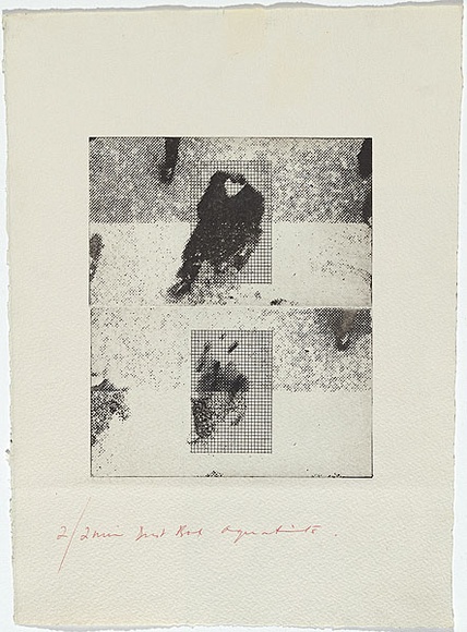 Artist: b'MADDOCK, Bea' | Title: b'Etching test black: Man walking' | Date: 1973 | Technique: b'half-tone photo-etching, printed in black ink, from two plates' Artist: b'MADDOCK, Bea' | Title: b'Etching test black: Man walking' | Date: 1973 | Technique: b'half-tone photo-etching, printed in black ink, from two plates'