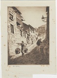Artist: b'LINDSAY, Lionel' | Title: b'Old Essex Street, Sydney' | Date: 1931 | Technique: b'drypoint, printed in brown ink with plate-tone, from one plate' | Copyright: b'Courtesy of the National Library of Australia'