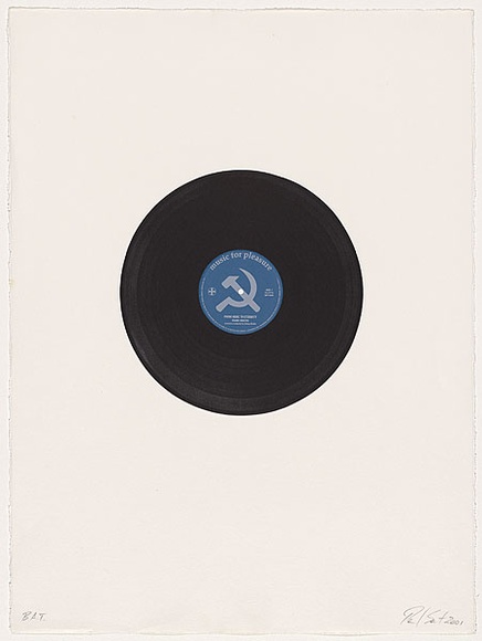 Artist: b'SAINT, Paul' | Title: b'From here to eternity - Frank Sinatra.' | Date: 2001 | Technique: b'relief print of a record and screenprint, printed in colour, from one record and two stencils' Artist: b'SAINT, Paul' | Title: b'From here to eternity - Frank Sinatra.' | Date: 2001 | Technique: b'relief print of a record and screenprint, printed in colour, from one record and two stencils'