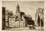 Artist: LINDSAY, Lionel | Title: St Ferreol, Marseilles | Date: 1927 | Technique: drypoint, printed in brown ink with plate-tone, from one plate | Copyright: Courtesy of the National Library of Australia