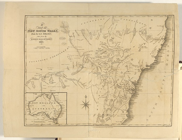 Artist: b'TYRER, J' | Title: b'A map of New South Wales, from the latest surveys.' | Date: 1825 | Technique: b'engraving' Artist: b'TYRER, J' | Title: b'A map of New South Wales, from the latest surveys.' | Date: 1825 | Technique: b'engraving'