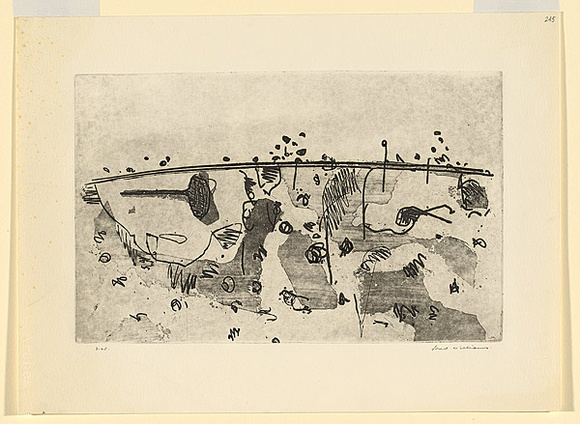Artist: b'WILLIAMS, Fred' | Title: b'Chopped trees, Lysterfield' | Date: 1965-66 | Technique: b'etching, aquatint, drypoint, burnishing, printed in black ink with plate-tone, from one zinc plate' | Copyright: b'\xc2\xa9 Fred Williams Estate' Artist: b'WILLIAMS, Fred' | Title: b'Chopped trees, Lysterfield' | Date: 1965-66 | Technique: b'etching, aquatint, drypoint, burnishing, printed in black ink with plate-tone, from one zinc plate' | Copyright: b'\xc2\xa9 Fred Williams Estate'