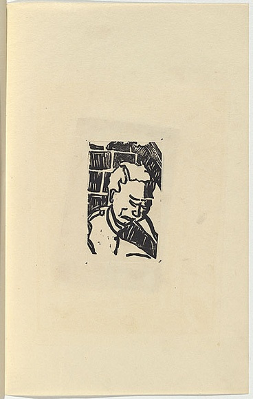 Artist: b'Larter, Richard.' | Title: b'Old man (one of 2): from the Age of reason' | Date: c.1958 | Technique: b'linocut, printed in black ink, from one block' Artist: b'Larter, Richard.' | Title: b'Old man (one of 2): from the Age of reason' | Date: c.1958 | Technique: b'linocut, printed in black ink, from one block'