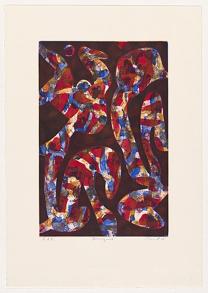 Artist: b'Peart, John.' | Title: b'Denizons' | Date: 2005 | Technique: b'etching, sugar-lift, aquatint and open-bite, printed in colour, from four plates' Artist: b'Peart, John.' | Title: b'Denizons' | Date: 2005 | Technique: b'etching, sugar-lift, aquatint and open-bite, printed in colour, from four plates'