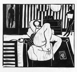 Artist: Wallace-Crabbe, Robin. | Title: Nude | Technique: linocut, printed in black ink, from one block | Copyright: © Robin Wallace-Crabbe, Licensed by VISCOPY, Australia