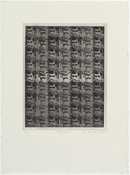 Artist: b'MADDOCK, Bea' | Title: b'Philosophy II' | Date: 1972 | Technique: b'photo-etching and aquatint, printed in black ink, from two plates' Artist: b'MADDOCK, Bea' | Title: b'Philosophy II' | Date: 1972 | Technique: b'photo-etching and aquatint, printed in black ink, from two plates'
