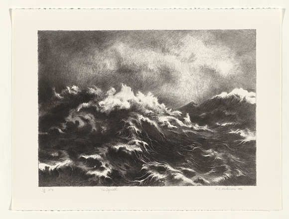 Artist: b'Mortensen, Kevin.' | Title: b'The squall' | Date: 1994 | Technique: b'lithograph, printed in black ink, from one stone' | Copyright: b'\xc2\xa9 Kevin Mortensen' Artist: b'Mortensen, Kevin.' | Title: b'The squall' | Date: 1994 | Technique: b'lithograph, printed in black ink, from one stone' | Copyright: b'\xc2\xa9 Kevin Mortensen'