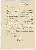 Title: b'Letter of thanks to Mary Page 1983' | Date: 1983 | Technique: b'hand-written letter'
