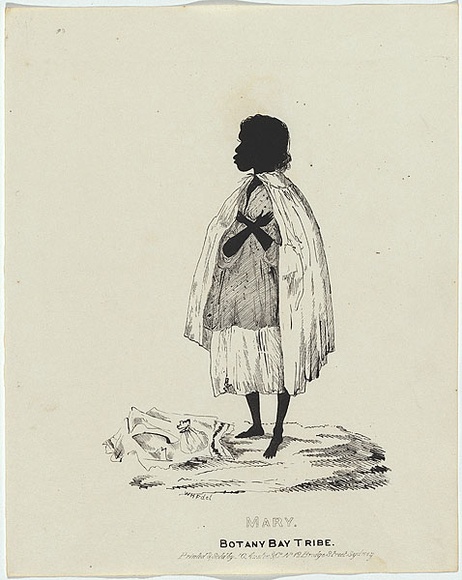 Artist: b'Fernyhough, William.' | Title: b'Mary, Botany Bay Tribe.' | Date: 1836 | Technique: b'pen-lithograph, printed in black ink, from one zinc plate' Artist: b'Fernyhough, William.' | Title: b'Mary, Botany Bay Tribe.' | Date: 1836 | Technique: b'pen-lithograph, printed in black ink, from one zinc plate'