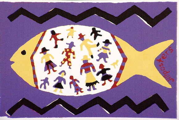 Artist: b'Jill Posters.' | Title: b'Postcard: Mexican fish' | Date: 1983-87 | Technique: b'screenprint, printed in colour, from four stencils' Artist: b'Jill Posters.' | Title: b'Postcard: Mexican fish' | Date: 1983-87 | Technique: b'screenprint, printed in colour, from four stencils'