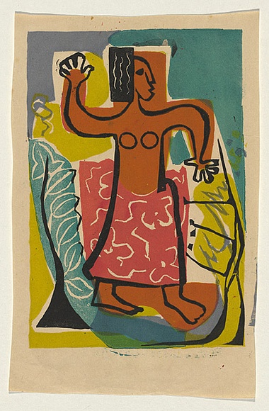 Artist: b'Brash, Barbara.' | Title: b'<p>Native dancer</p>' | Date: 1953 | Technique: b'screenprint, printed in colour, from five stencils'
