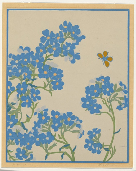 Artist: b'Thorpe, Hall.' | Title: b'Anchusa' | Date: c.1925 | Technique: b'woodcut, printed in colour, from multiple blocks'