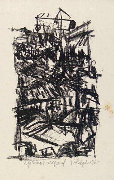 Artist: b'Halpern, Stacha.' | Title: b'not titled [Paris scene]' | Date: 1965 | Technique: b'lithograph, printed in black ink, from one stone [or plate]'