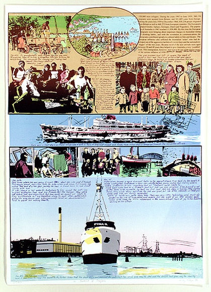 Artist: b'KOLEGA, Ricky' | Title: b'A portrait of progress' | Date: 1986 | Technique: b'screenprint, printed in colour, from multiple stencils' Artist: b'KOLEGA, Ricky' | Title: b'A portrait of progress' | Date: 1986 | Technique: b'screenprint, printed in colour, from multiple stencils'