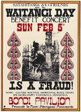 Artist: Ake Ho Bo Jo Ke. | Title: Kotahitanga 84 & friends give you Waitangi Day Benefit Concert. | Date: 1984 | Technique: screenprint, printed in colour, from three stencils