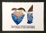 Artist: b'OPPEN, Monica' | Title: b'The speaking of Dreams ....' | Date: 1992 | Technique: b'linocut, printed in colour, from multiple blocks'