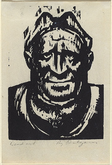 Artist: b'Dalgarno, Roy.' | Title: b'Greeting card: Seaman.' | Date: c.1933 | Technique: b'woodcut, printed in black ink, from one block' | Copyright: b'\xc2\xa9 Roy Dalgarno' Artist: b'Dalgarno, Roy.' | Title: b'Greeting card: Seaman.' | Date: c.1933 | Technique: b'woodcut, printed in black ink, from one block' | Copyright: b'\xc2\xa9 Roy Dalgarno'