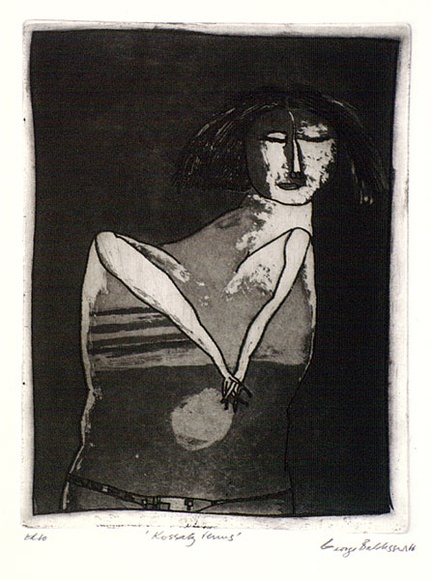 Artist: b'BALDESSIN, George' | Title: b'Kossatz Venus.' | Date: 1966 | Technique: b'etching and aquatint, printed in black ink, from one plate' Artist: b'BALDESSIN, George' | Title: b'Kossatz Venus.' | Date: 1966 | Technique: b'etching and aquatint, printed in black ink, from one plate'