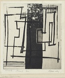 Artist: MADDOCK, Bea | Title: Calligraphy | Date: 1959 | Technique: etching, aquatint, deep etch and colour relief