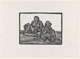Artist: Groblicka, Lidia | Title: The workers | Date: 1957 | Technique: woodcut, printed in black ink, from one block
