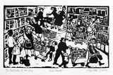 Artist: Allen, Joyce. | Title: Supermart. | Date: 1987 | Technique: linocut, printed in black ink, from one block