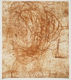 Artist: PARR, Mike | Title: Alphabet/Haemorrhage. | Date: 1992-93 | Technique: etching, printed in red ochre ink, from one plate