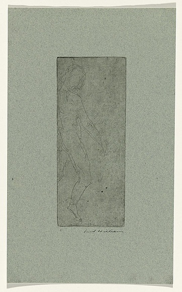 Artist: b'WILLIAMS, Fred' | Title: b'Nude woman' | Date: 1955-56 | Technique: b'etching and drypoint, printed in black ink, from one copper plate' | Copyright: b'\xc2\xa9 Fred Williams Estate' Artist: b'WILLIAMS, Fred' | Title: b'Nude woman' | Date: 1955-56 | Technique: b'etching and drypoint, printed in black ink, from one copper plate' | Copyright: b'\xc2\xa9 Fred Williams Estate'