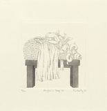 Artist: Kossatz, Les. | Title: Maughan's sheep (IV) | Date: 1977 | Technique: etching and aquatint, printed in black ink, from one plate | Copyright: © Les Kossatz. Licensed by VISCOPY, Australia