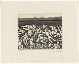 Artist: b'SELLBACH, Udo' | Title: b'The target is man (to dump)' | Technique: b'etching and aquatint, printed in black ink, from one plate'