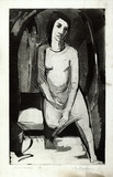 Artist: Armstrong, Ian. | Title: Seated woman. | Date: 1955 | Technique: etching and aquatint printed in black ink, from one  plate