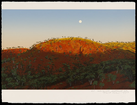 Artist: b'Rose, David.' | Title: b'Morning moon, Leichhardt Hills' | Date: 1997 | Technique: b'screenprint, printed in colour, from multiple screens'