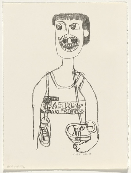 Artist: b'Ciccone, Valerio.' | Title: b'Marathon man' | Date: 1992, June | Technique: b'lithograph, printed in black ink, from one stone' Artist: b'Ciccone, Valerio.' | Title: b'Marathon man' | Date: 1992, June | Technique: b'lithograph, printed in black ink, from one stone'