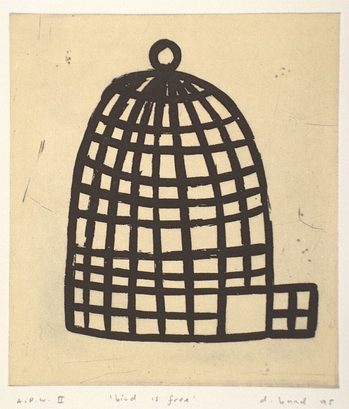Artist: b'Band, David.' | Title: b'Bird is free' | Date: 1995, September - October | Technique: b'aquatint, viscosity printed in colour, from one plate' Artist: b'Band, David.' | Title: b'Bird is free' | Date: 1995, September - October | Technique: b'aquatint, viscosity printed in colour, from one plate'