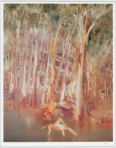 Artist: b'The Pott Still Press.' | Title: b'(Trooper and drinking horse).' | Date: 1981 | Technique: b'photo offset-lithograph'