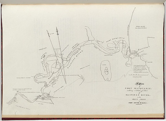 Artist: b'Wallis, James.' | Title: b'A plan of Port Macquarie including a sketch of part of Hastings River on the east coast of New South Wales.' | Date: 1821 | Technique: b'engraving, printed in black ink, from one plate' Artist: b'Wallis, James.' | Title: b'A plan of Port Macquarie including a sketch of part of Hastings River on the east coast of New South Wales.' | Date: 1821 | Technique: b'engraving, printed in black ink, from one plate'