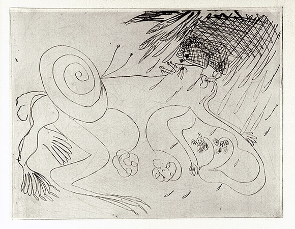 Artist: b'BOYD, Arthur' | Title: b'Nebuchadnezzar with a snail on his back.' | Date: (1968-69) | Technique: b'etching, printed in black ink, from one plate' | Copyright: b'Reproduced with permission of Bundanon Trust' Artist: b'BOYD, Arthur' | Title: b'Nebuchadnezzar with a snail on his back.' | Date: (1968-69) | Technique: b'etching, printed in black ink, from one plate' | Copyright: b'Reproduced with permission of Bundanon Trust'