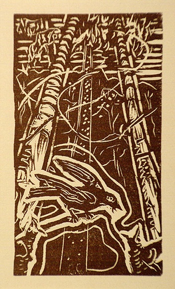 Artist: b'Coleman, Constance.' | Title: b'Prospectus for Bellbirds and other poems.' | Date: 1982 | Technique: b'linocut, printed in black ink, from one block' Artist: b'Coleman, Constance.' | Title: b'Prospectus for Bellbirds and other poems.' | Date: 1982 | Technique: b'linocut, printed in black ink, from one block'