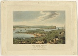 Artist: b'Lycett, Joseph.' | Title: b'View of the Heads, at the Entrance to Port Jackson, New South Wales' | Date: 1824 | Technique: b'etching and aquatint, printed in black ink, from one copper plate; hand- coloured'