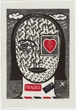 Artist: Klein, Deborah. | Title: Love letters | Date: 1997 | Technique: linocut, printed in colour, from three blocks (red, blue and black)