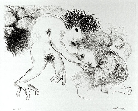 Artist: b'BOYD, Arthur' | Title: b'St Francis kissing the hand of a leper.' | Date: (1965) | Technique: b'lithograph, printed in black ink, from one plate' | Copyright: b'Reproduced with permission of Bundanon Trust' Artist: b'BOYD, Arthur' | Title: b'St Francis kissing the hand of a leper.' | Date: (1965) | Technique: b'lithograph, printed in black ink, from one plate' | Copyright: b'Reproduced with permission of Bundanon Trust'