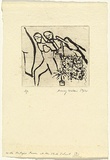 Artist: WALKER, Murray | Title: In the antique room at the Slade School (b) | Date: 1962 | Technique: etching and sugarlift aquatint, printed in black ink, from one plate