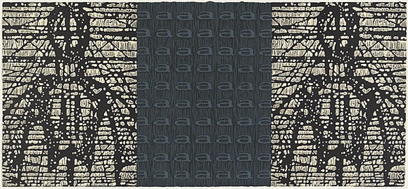 Artist: b'Bryant, Darren' | Title: b'Boundaries of the self.' | Date: 1996 | Technique: b'linocut, printed in colour, from two blocks (black and white); embossing' Artist: b'Bryant, Darren' | Title: b'Boundaries of the self.' | Date: 1996 | Technique: b'linocut, printed in colour, from two blocks (black and white); embossing'