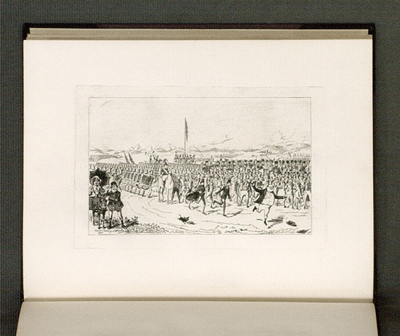 Artist: b'Coveny, Christopher.' | Title: b'Mr Pickwick in pursuit of his hat.' | Date: 1882 | Technique: b'etching, printed in black ink, from one plate' Artist: b'Coveny, Christopher.' | Title: b'Mr Pickwick in pursuit of his hat.' | Date: 1882 | Technique: b'etching, printed in black ink, from one plate'