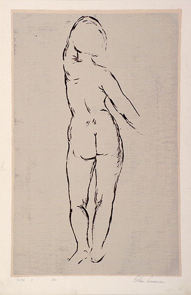 Artist: b'Sumner, Alan.' | Title: b'Nude I' | Date: c.1945 | Technique: b'screenprint, printed in colour, from two stencils' Artist: b'Sumner, Alan.' | Title: b'Nude I' | Date: c.1945 | Technique: b'screenprint, printed in colour, from two stencils'
