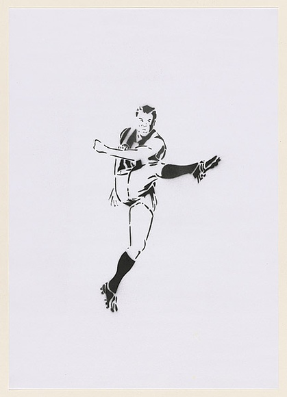 Artist: b'HAHA,' | Title: b'Go Pies.' | Date: 2004 | Technique: b'stencil, printed in black ink, from one stencil'