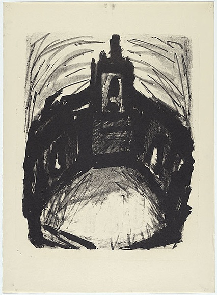Artist: b'MADDOCK, Bea' | Title: b'Ruined church' | Date: 1961 | Technique: b'lithograph, printed in black ink, from one stone' Artist: b'MADDOCK, Bea' | Title: b'Ruined church' | Date: 1961 | Technique: b'lithograph, printed in black ink, from one stone'