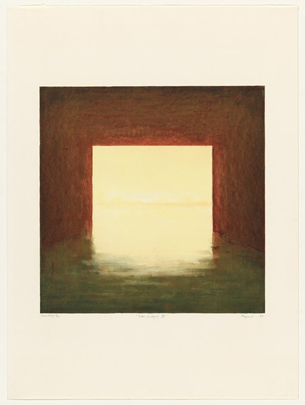 Artist: b'Maguire, Tim.' | Title: b'Under bridges III' | Date: 1989 | Technique: b'lithograph, printed in colour, from five stones' | Copyright: b'\xc2\xa9 Tim Maguire' Artist: b'Maguire, Tim.' | Title: b'Under bridges III' | Date: 1989 | Technique: b'lithograph, printed in colour, from five stones' | Copyright: b'\xc2\xa9 Tim Maguire'