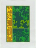 Artist: MEYER, Bill | Title: Stroll down the street (Green and gold) | Date: 1971 | Technique: screenprint, printed in six colours, from multiple stencils | Copyright: © Bill Meyer