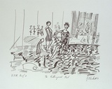 Artist: PLUNKETT, Jennifer | Title: The Collingwood Pool | Date: 1981 | Technique: lithograph, printed in black ink, from one stone